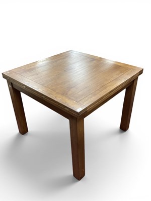 Lot 1498 - Hardwood Dining Table with foldover top on...