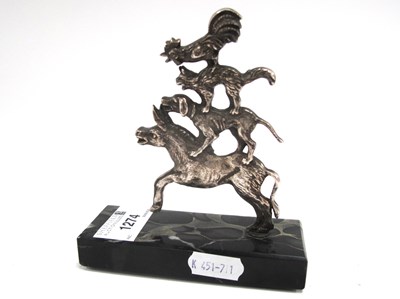 Lot 1274 - White Metal Bremen Musicians Figure Group....