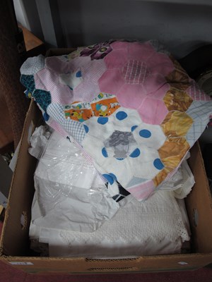 Lot 1414 - Vintage Bedding, including ornate sheets,...